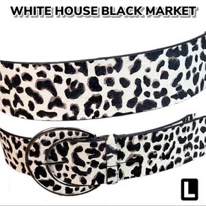 NWOT WHBM Calf Hair Leopard Print Belt (L)